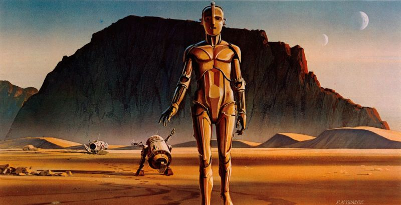 Illustration for article titled Stormtroopers Have Lightsabers And C-3PO Has Breasts In Ralph McQuarrie's Star Wars Art